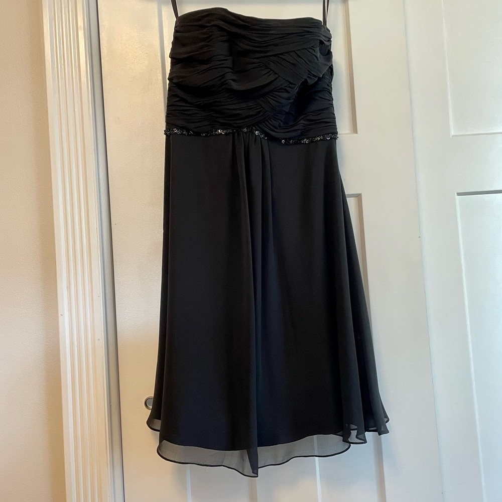 Strapless black dress